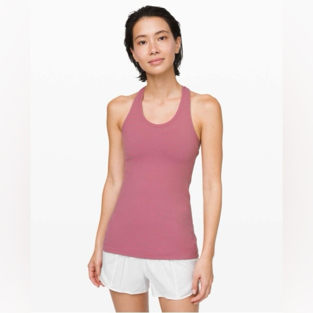 Lululemon Cool Racerback Hype Stripe Moss Rose